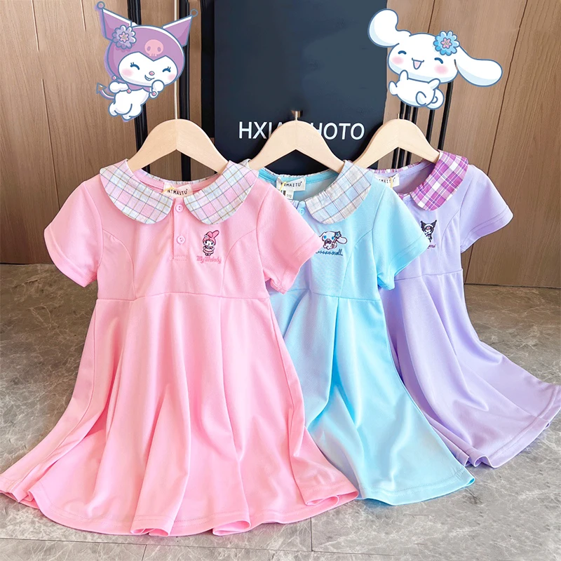 

Sanrio Children Skirt Cinnamoroll Kuromi My Melody Kawaii Cute Anime Summer Students Outdoors Comfortable Toys Girl Gifts