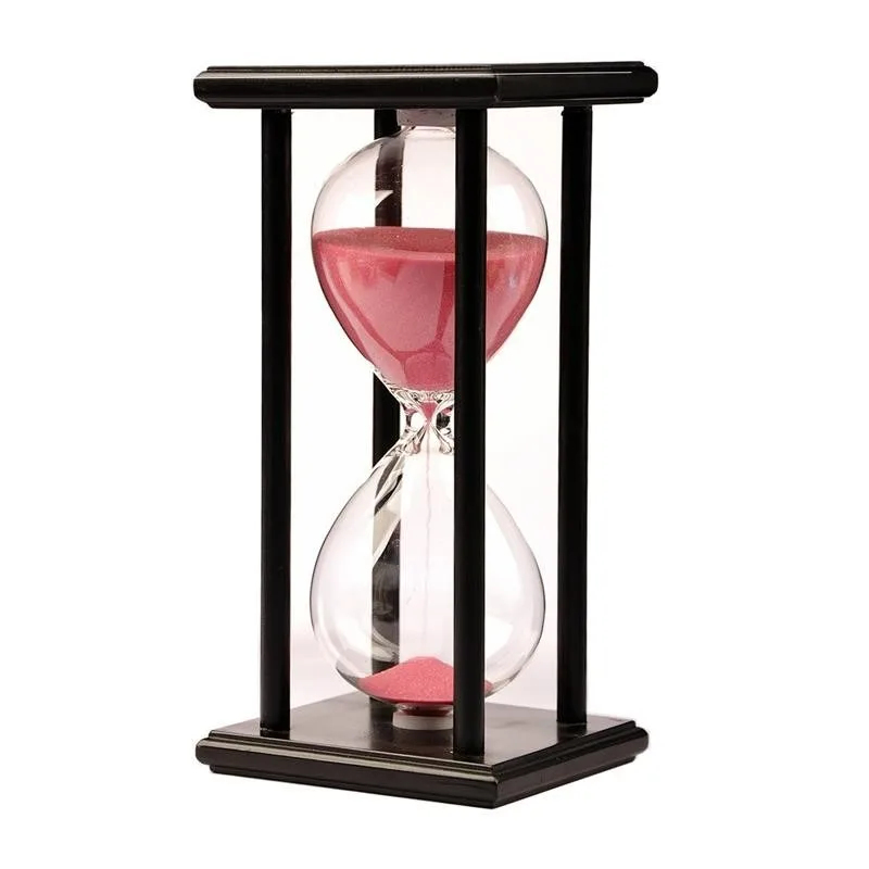 

Hour Glass Set Creative Desktop Wood Frame Glass Sand Timer Kids Toy Gifts Teeth Brush Hourglass Colored Sand Household Items