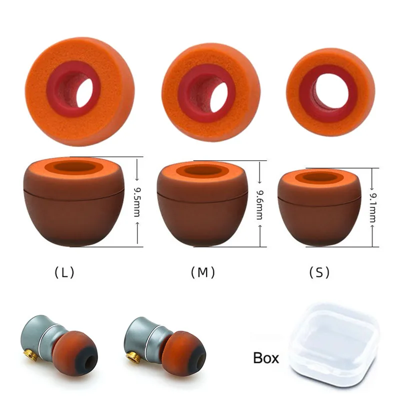 3 пары силиконовых насадок для ушей из пены с эффектом памяти сменные наушники TWS