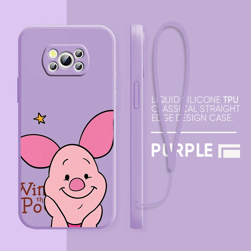 

Winnie the Pooh Cute Art Phone Case Xiaomi POCO M4 X4 F4 C40 X3 NFC F3 GT M4 M3 M2 Pro C3 X2 4G 5G Liquid Rope Cover Coque Capa