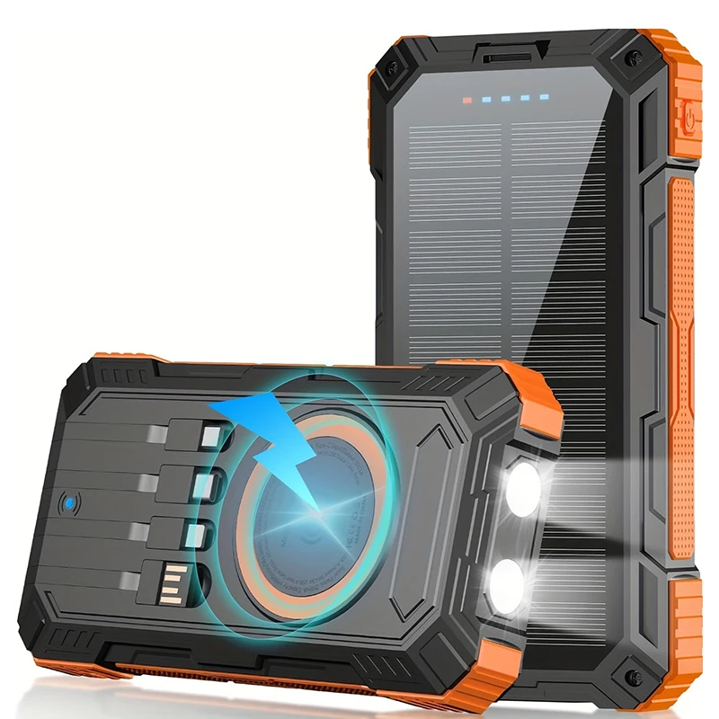 Портативное зарядное устройство на солнечной батарее емкостью 20000 мАч со