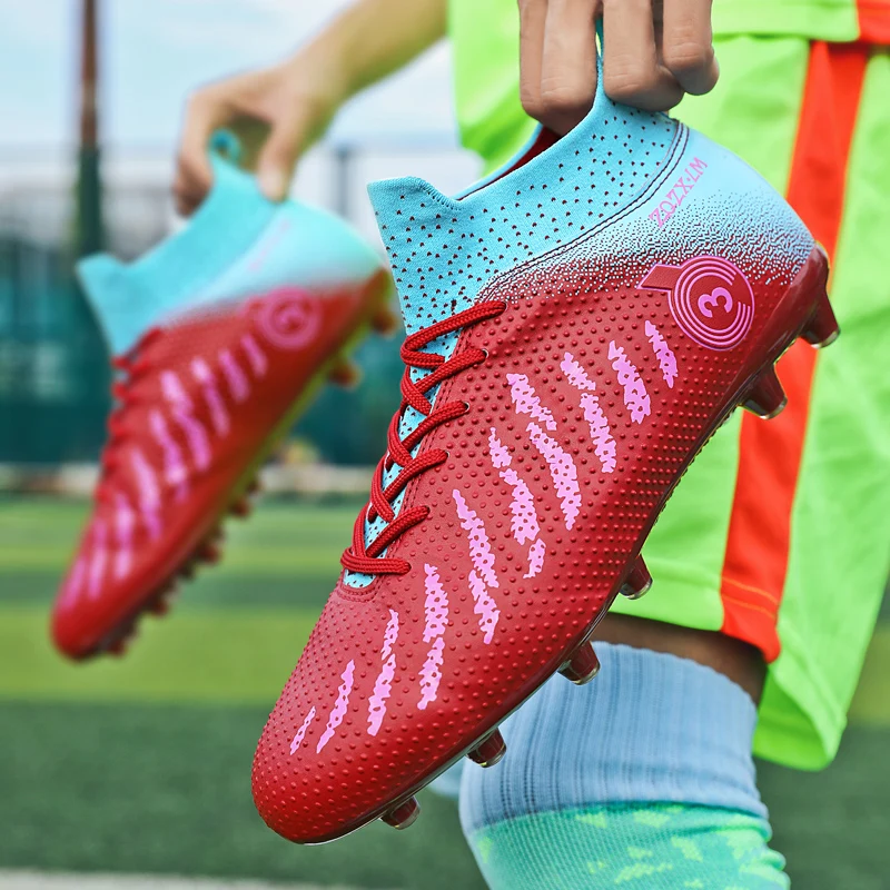 High Quality Knitting Leather Football Boots Men Comfortable Breathable Men's Soccer Boots Non-slip Specialty Training Shoes Men