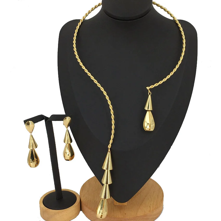 

Dubai Jewelry Set 18 k Gold Jewelry Brazilian Gold Jewelry Italian Gold Jewelry Set FHK13007