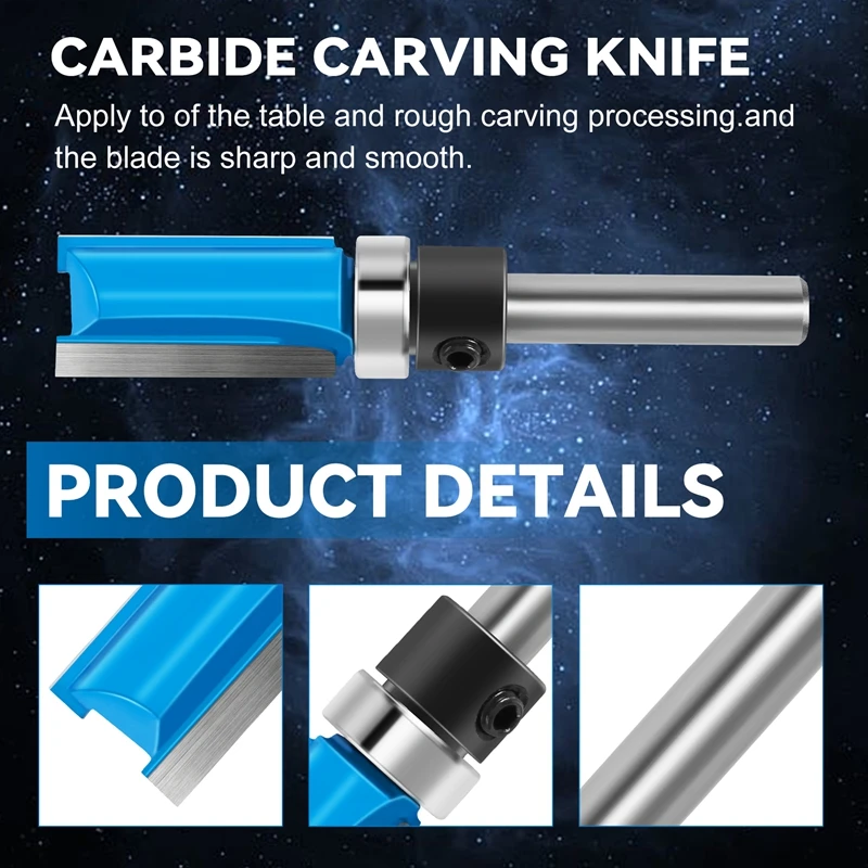 Фреза с хвостовиком 1/4 дюйма двойной 2 рифленый императорский шаблон резак для