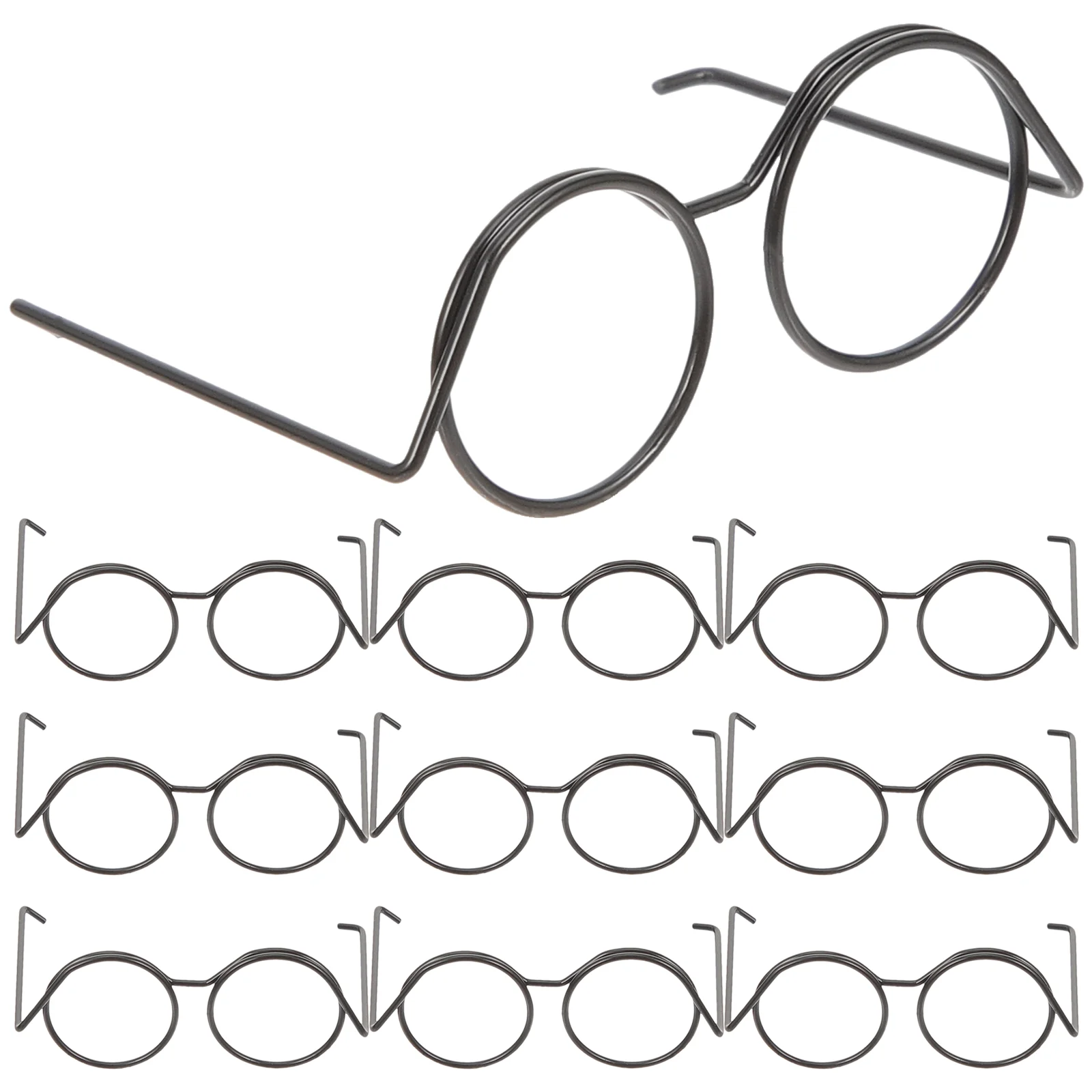 

10 Pcs Baby Glasses Vintage Picture Frame Retro Mini Sunglasses Metal Dress Props