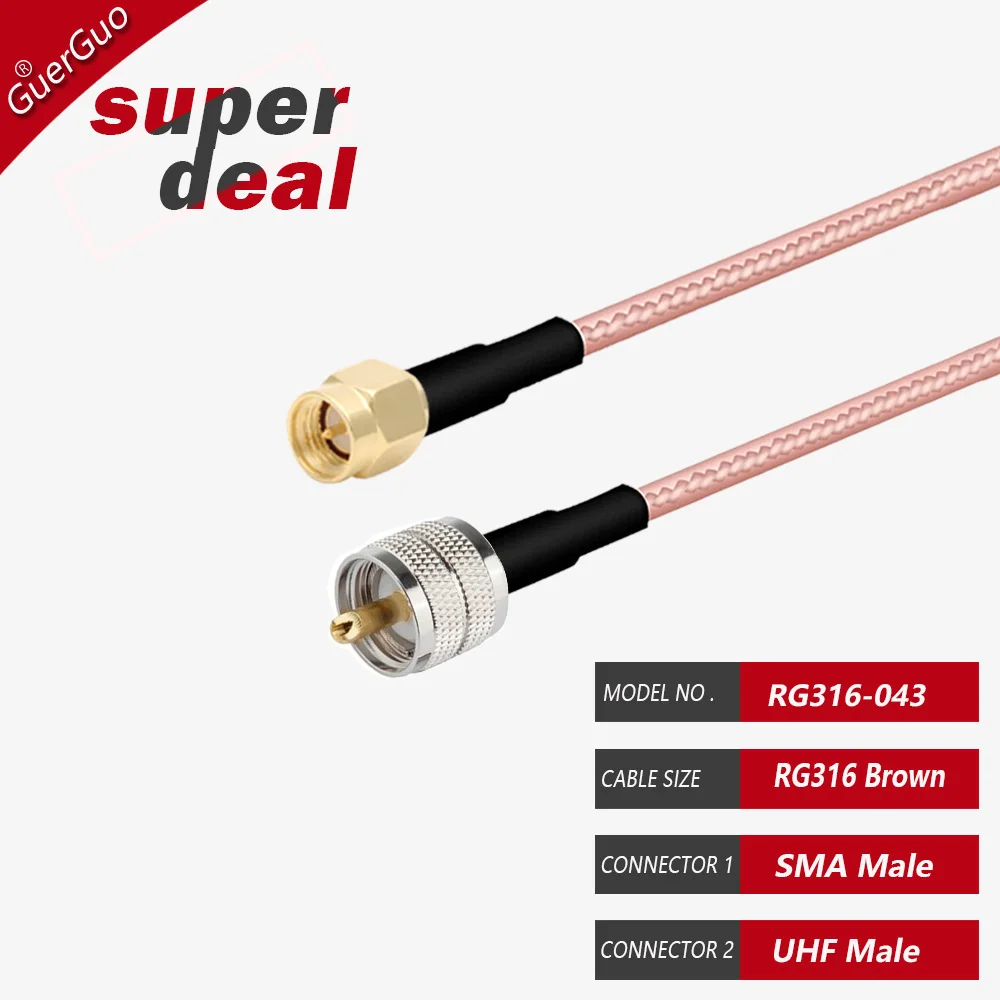 Фото PL259 UHF Male SO239 UHF Female to SMA Male Plug SMA Female Jack Разъем RF Коаксиальный RG316 Кабель Перемычка косичка Маршрутизатор Антенна №4