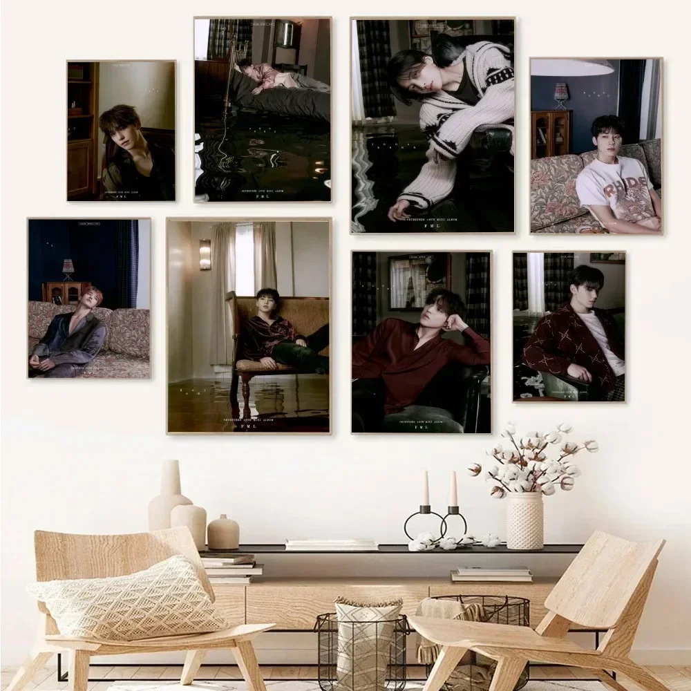 1 шт. Kpop Group SEVENTEEN FML альбом печать плакат бумага водостойкая HD наклейка спальня