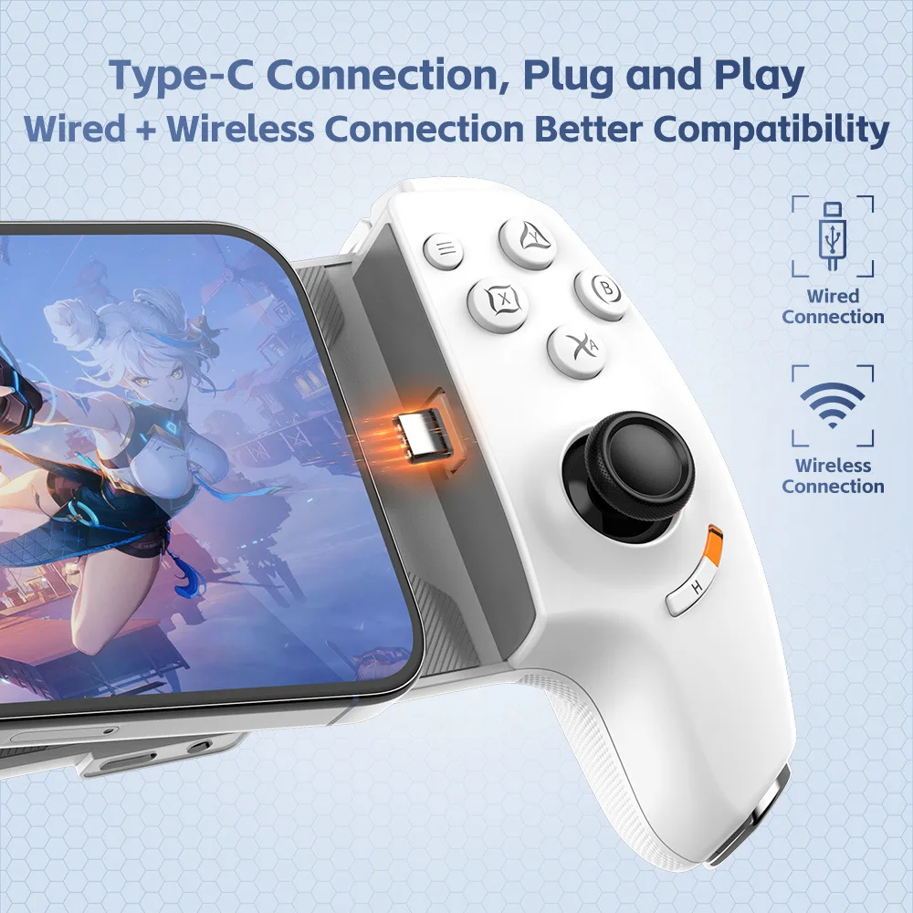 Телескопический игровой контроллер Pro Max с проводным подключением Type-C и Bluetooth