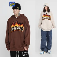 uncledonjm 2022 spring vintage retro loose flame embroidery hoodie men couple hip hop pullover oversized lounge wear