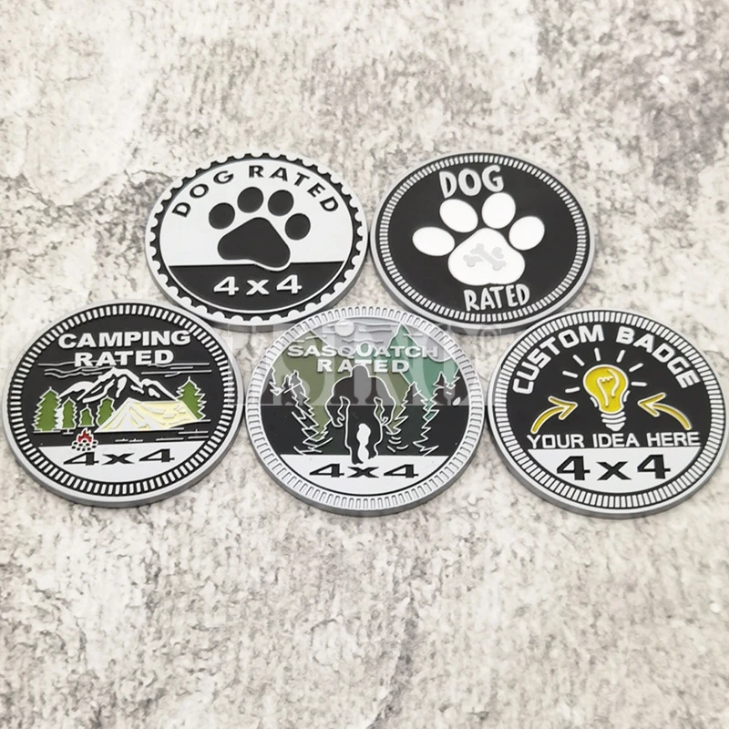 Стайлинг автомобиля 3D забавная собака Кемпинг 4x4 Металлический хромированный