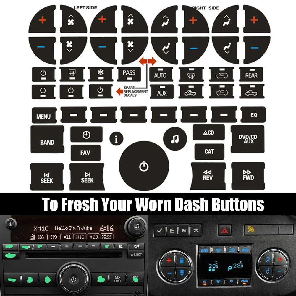 

1x Car Air Condition AC Climate Control Button Repair Stickers Decals Styling Decors for Chevrolet Accessory
