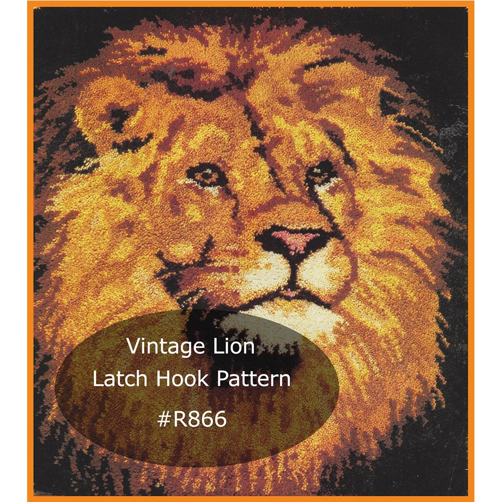 

Latch hook rug kits with Pre-Printed Pattern Loin Tapestry Embroidery plastic canvas Carpet crocheting Handcrafts Hobby crafts
