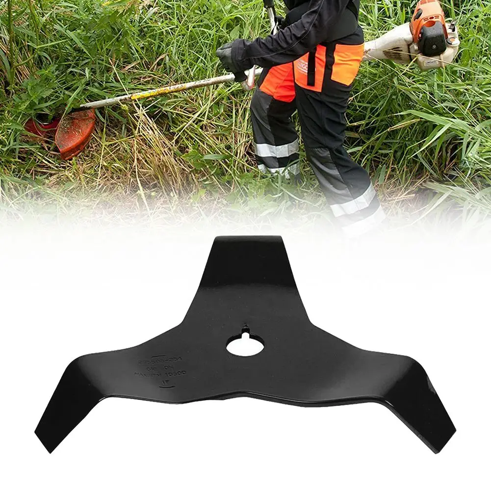 

1pcs 4mm Tapered Brushcutter Blade 3 Tooth Shredder High Carbon Steel For All Brush Heads Reducing Rings Garden Trimmer Parts