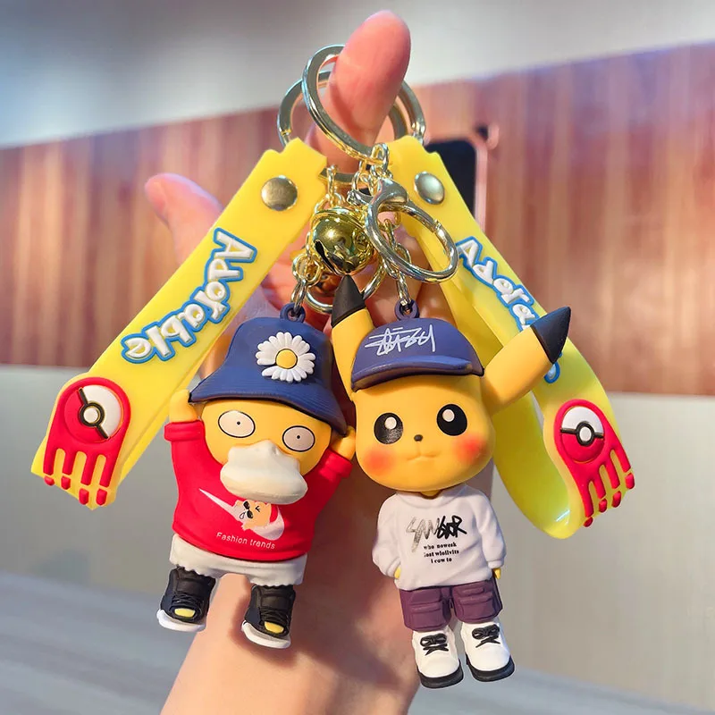 

Pikachu Creative Anime Cartoon Dolls Keychains Pokemon anime Doll Charmander Keyring Bag Car Key Chain Ring Pendant Kids Gifts