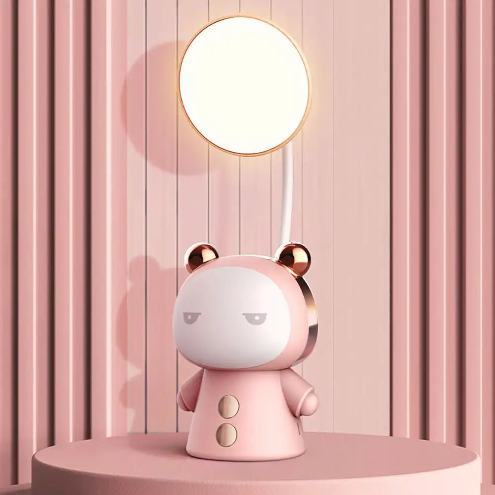 

Cute Cartoon LED Desk Lamp USB Rechargeable Three-speed Dimming Learning Reading Desk Lamp Sleeping Night Light Kids Table Lamp