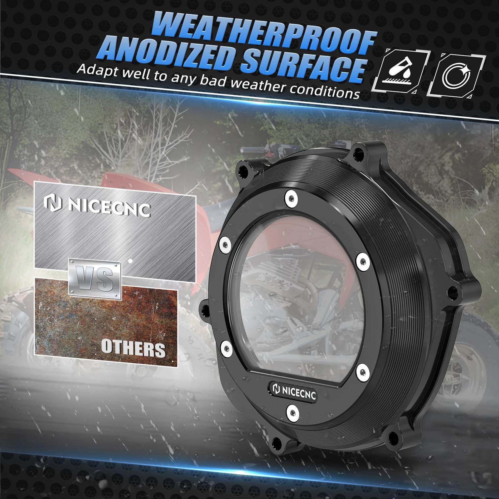 ATV для Honda Прозрачная крышка сцепления двигателя 11351-HP1-670 TRX450ER 2006-2014 TRX 450R 2004-2008