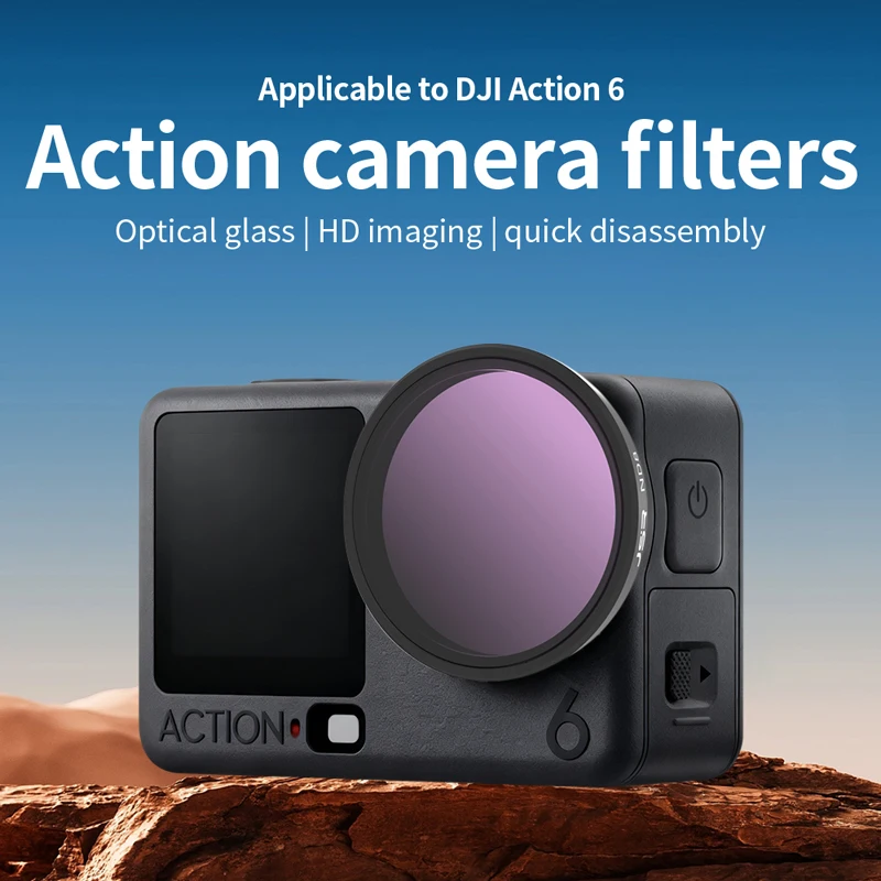 Фото Для камеры DJI OSMO ACTION 6, фильтр CPL, защита от ультрафиолета, 15X MACRO, черный туман ND8/16/32/64, затемняющий аксессуар для фильтра Action6 №2