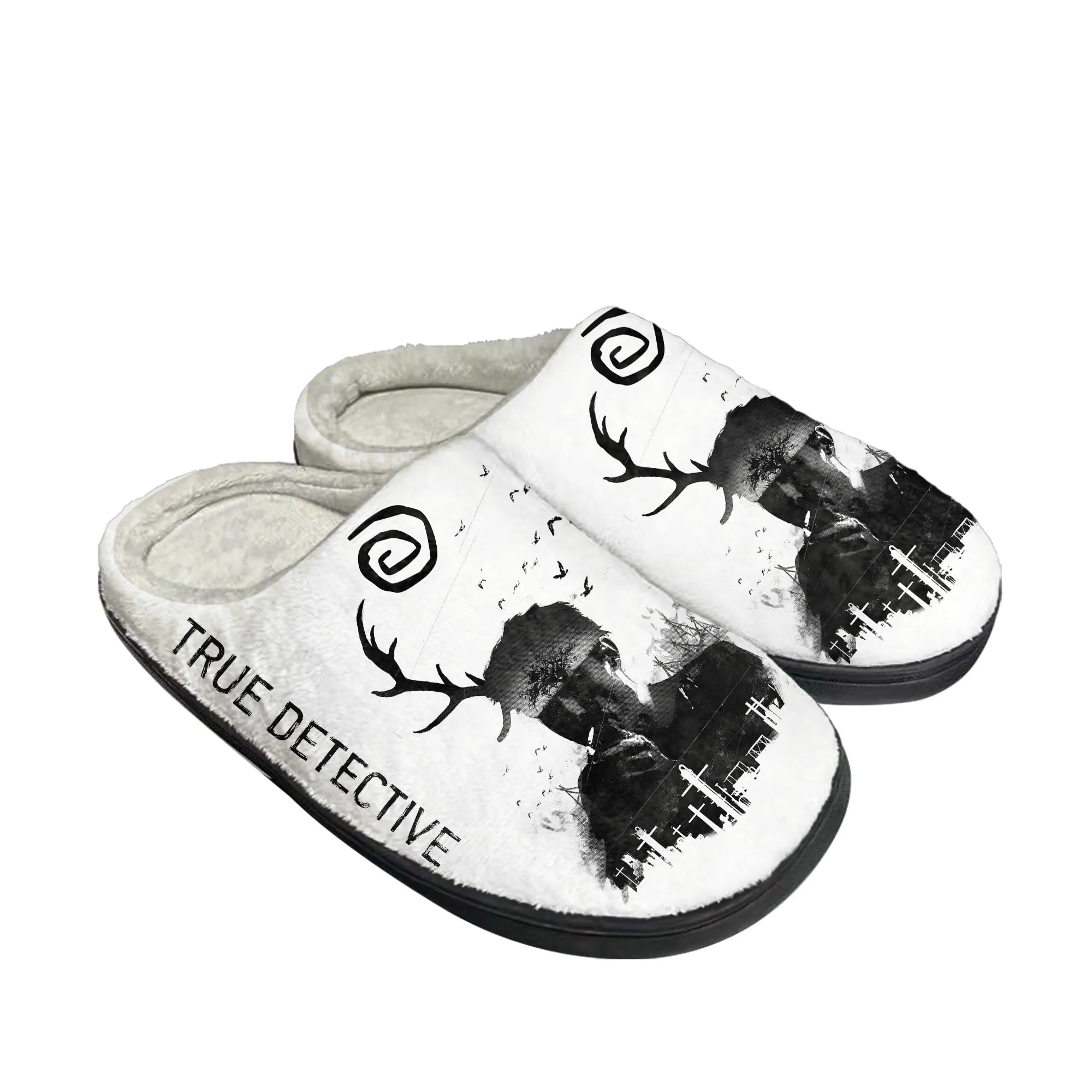 

True Detective Home Cotton Slippers Mens Womens Plush Bedroom Casual Keep Warm Shoes Thermal Indoor Slipper Customized DIY Shoe