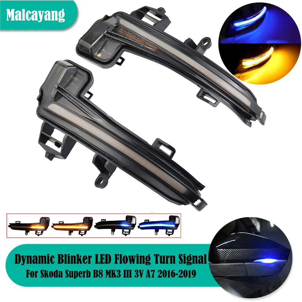 

Hight Quality LED Dynamic Blinker Turn Signal Side Wing Mirror Flasher Light For Skoda Superb B8 MK3 III 3V A7 2016- 2019