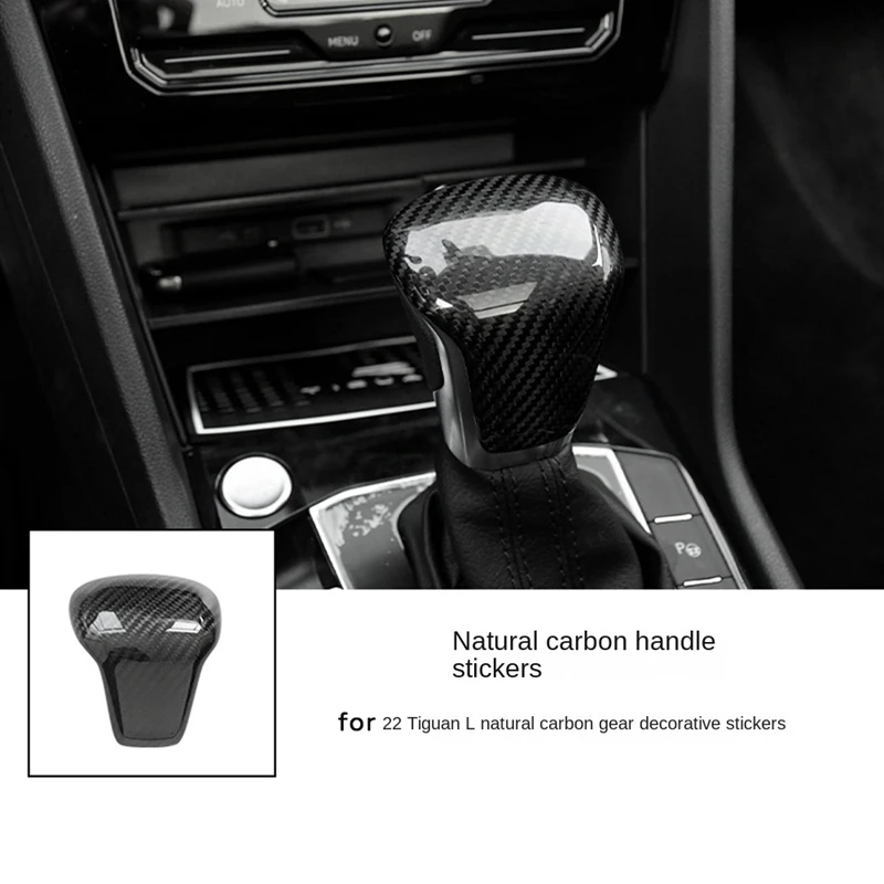 

Real Carbon Fiber Gear Shift Knob Shifter Lever Sticker Cover Trim Decoration For Tiguan L 2017-2022