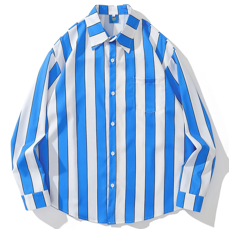 

Рубашка мужская оверсайз с длинным рукавом и принтом, осень 2022