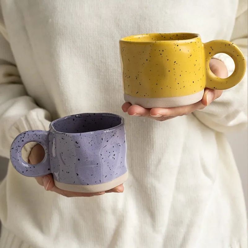 

2 pieces Korea INS Mug Splash Ink Mug Milk Cup Coffee Cup Ceramic Couples Cup Tea Cup Office Mug Ice Coffee Cups Wholesale
