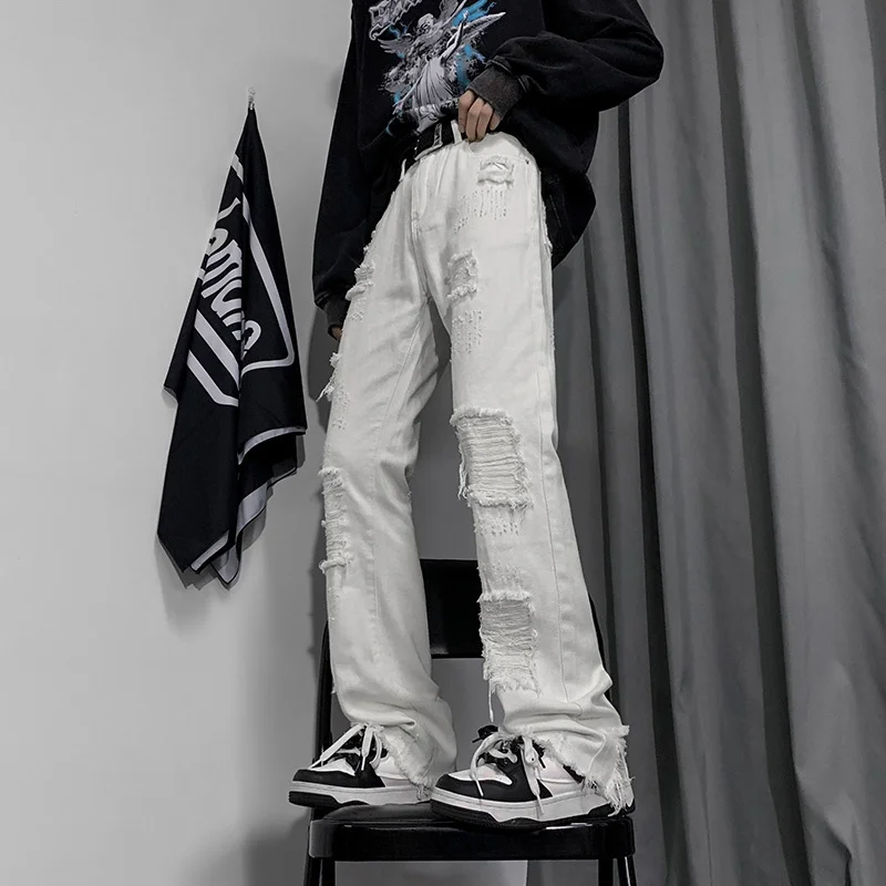 

Hybskr новый дизайн, мужские джинсовые брюки с дырками в стиле хип-хоп, повседневные брюки большого размера унисекс