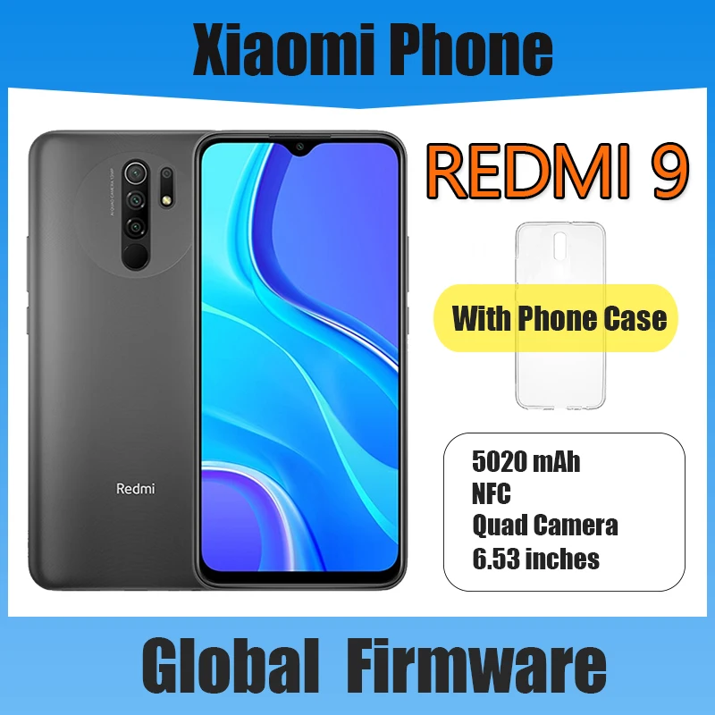 Smartphone Xiaomi Redmi 9 celular 4GB RAM 128GB ROM Mediatek Helio G80  5020 mAh Global version (Rnadom color)