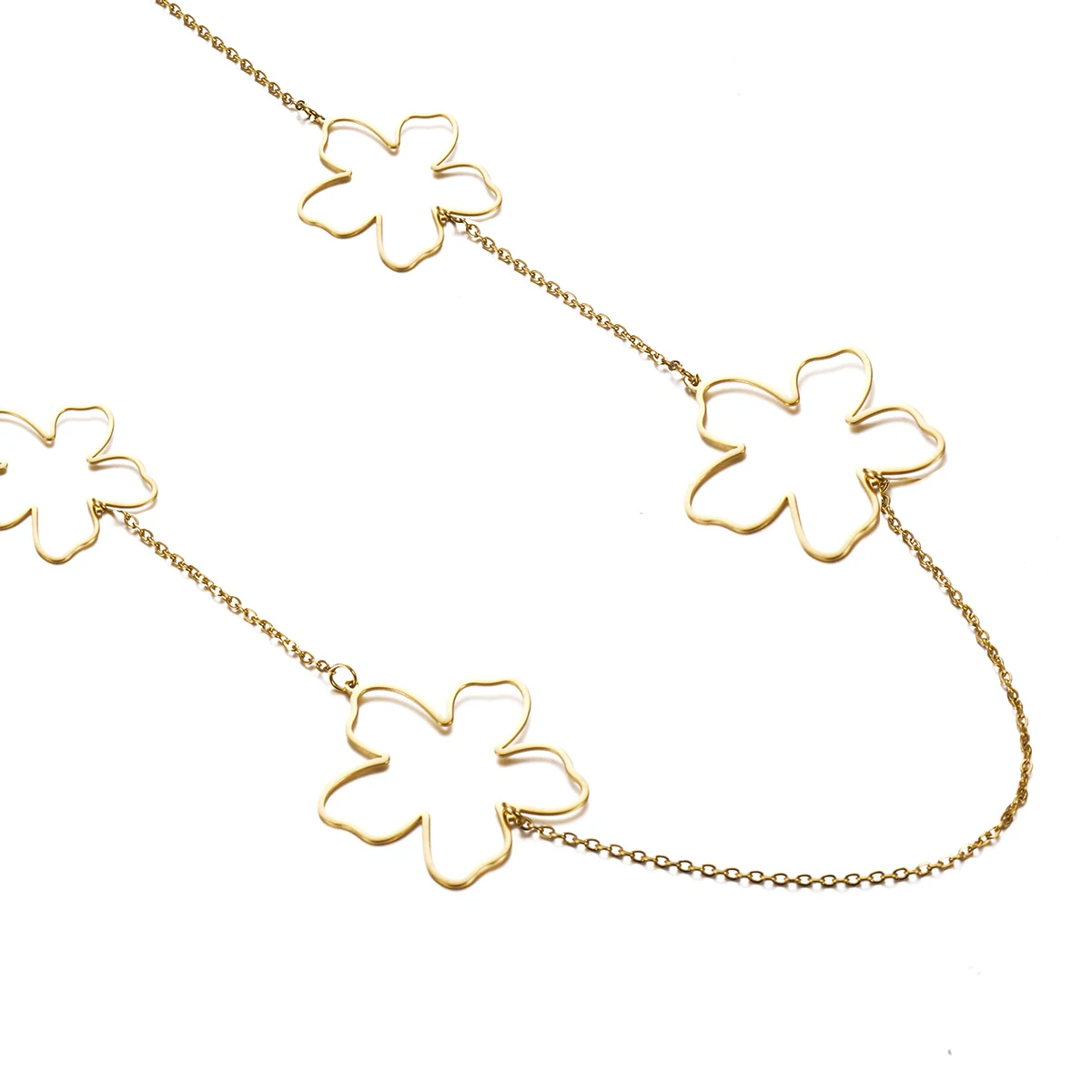 

Stainless Steel Necklaces Vintage Flowers Choker Jewelry Luxury Golden Non Tarnish Accessories Necklace For Women Jewelry