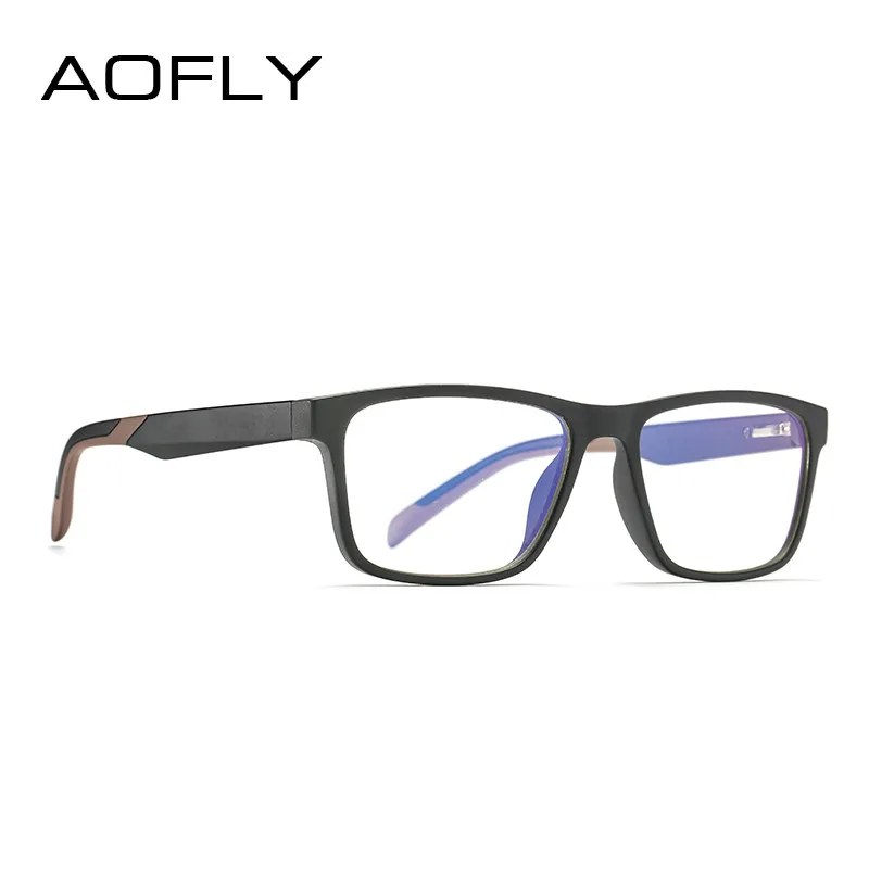 

AOFLY BRAND DESIGN Blue Light Blocking Glasses Men Square TR90 Optics Frame Fashion Computer Gaming Eyewear Male UV400