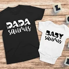 Одинаковые Семейные футболки с динозаврами, рубашки с папой и малышом, семейные одинаковые наряды, футболки для папы и детей, детское боди