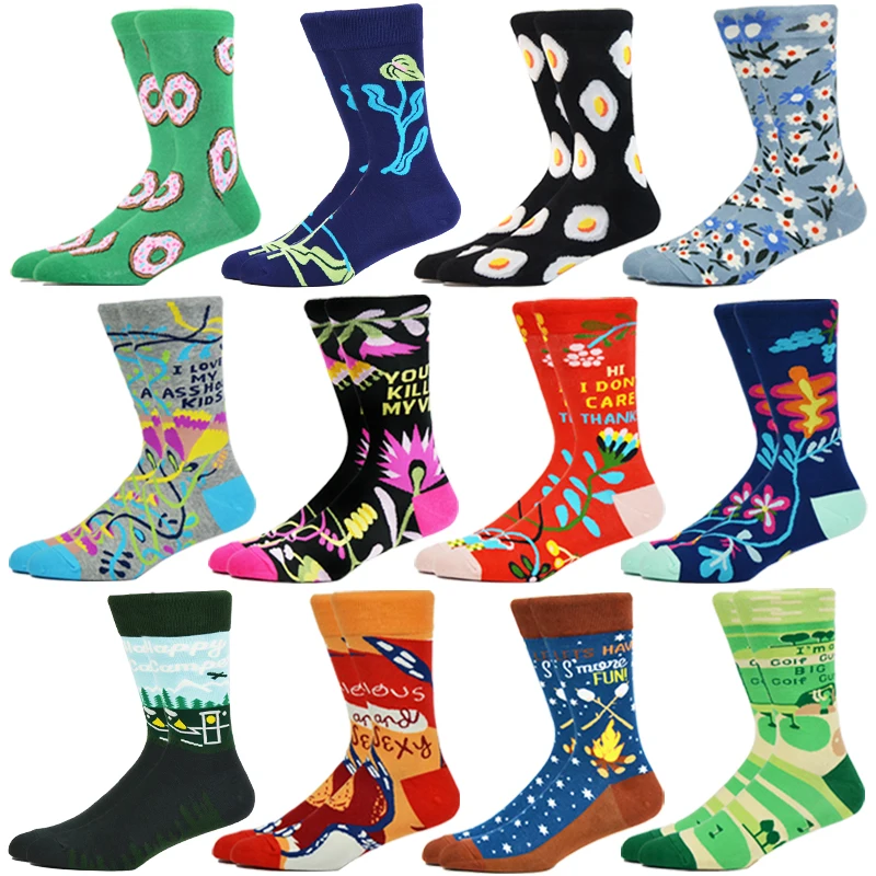 Женские хлопковые носки модные забавные Веселые творческие цветные с масляным