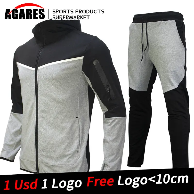 

2022 New Brand Men's Sweatsuit Tech Fleece Hoodie Cotton Stretch Training Wear Good Quality Coat Sweatpants Sport Set Clothing