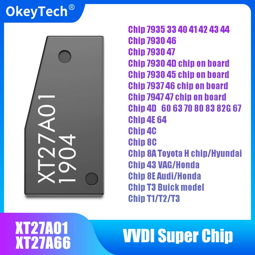 

10pcs Original VVDI XT27A66 XT27 XT27A Xhorse Super Chip for ID46/40/43/4D/8C/8A/T3/47 for VVDI2 Key TooL Super Transponder Chip