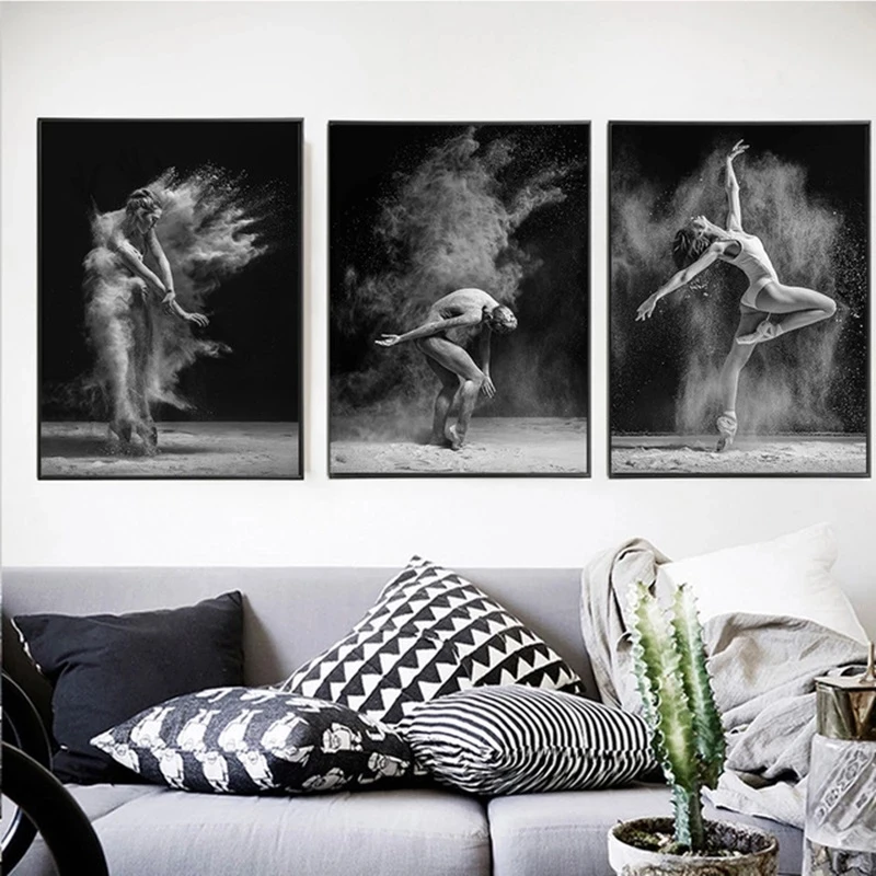 

Wall Art Modular Picture Modern Canvas Print White Black Dance Body Home Decoration Painting Nordic Style Poster For Living Room