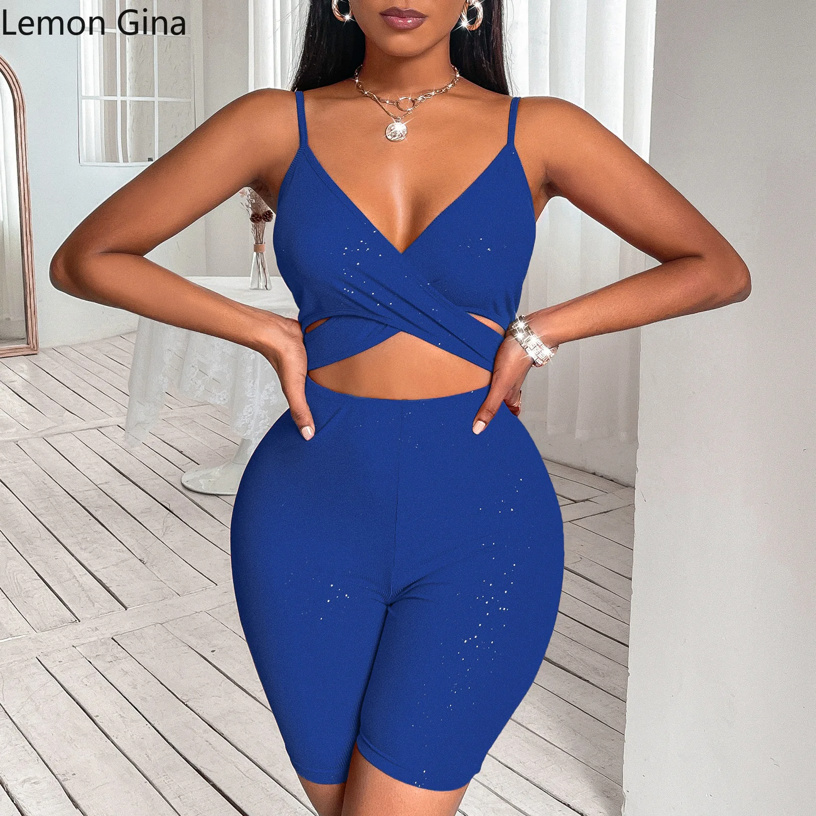 Лимон Гина Camisole Clubwear Playsuit женские Популярные стильные облегающие Комбинезоны