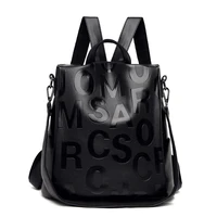 hot sale women backpacks designer high quality soft leather letters back bag brand female travel bags mochilas mujer backbags