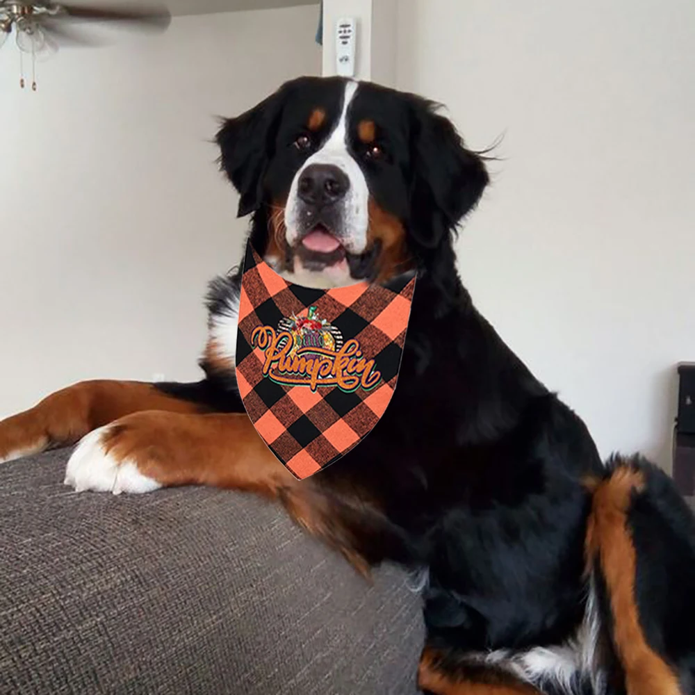 

Hello Pumpkin Printed Dog Slobber Cat Dog Bib Pet Triangle Scarf Headscarf Washable Pet Accessories Decoration Thanksgiving Gift