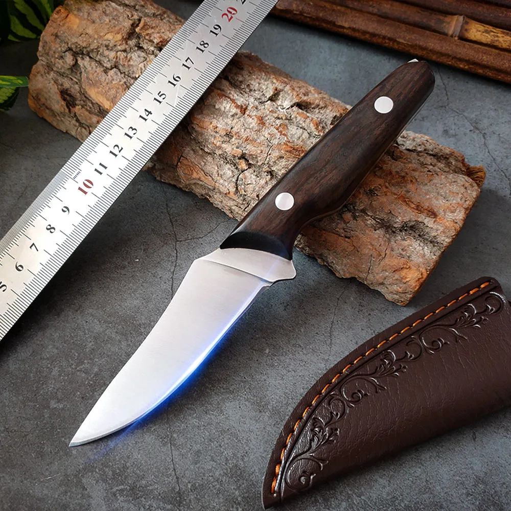 

Stainless Steel Fruit Paring Knives Utility Knives Outdoor Camping Fishing Hunting Survival Knife Wood Handle Chef Boning Knives