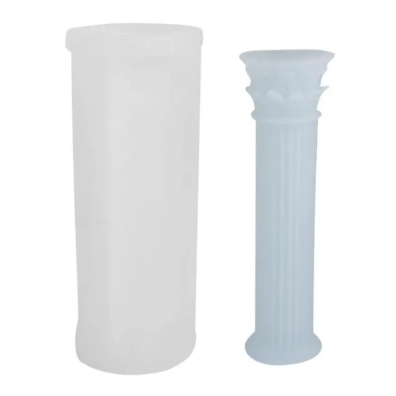 

3D Roman Column Candle Molds Ancient Railing Silicone Molds Stripe Shape Cylinder Candle Epoxy Casting Soap Molds For DIY