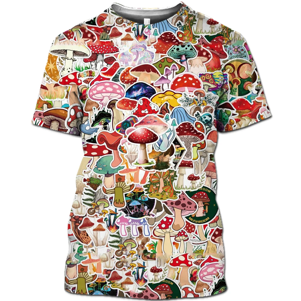 Топ Мамба футболка с 3D рисунком грибов футболки аниме едой диких грибков женская