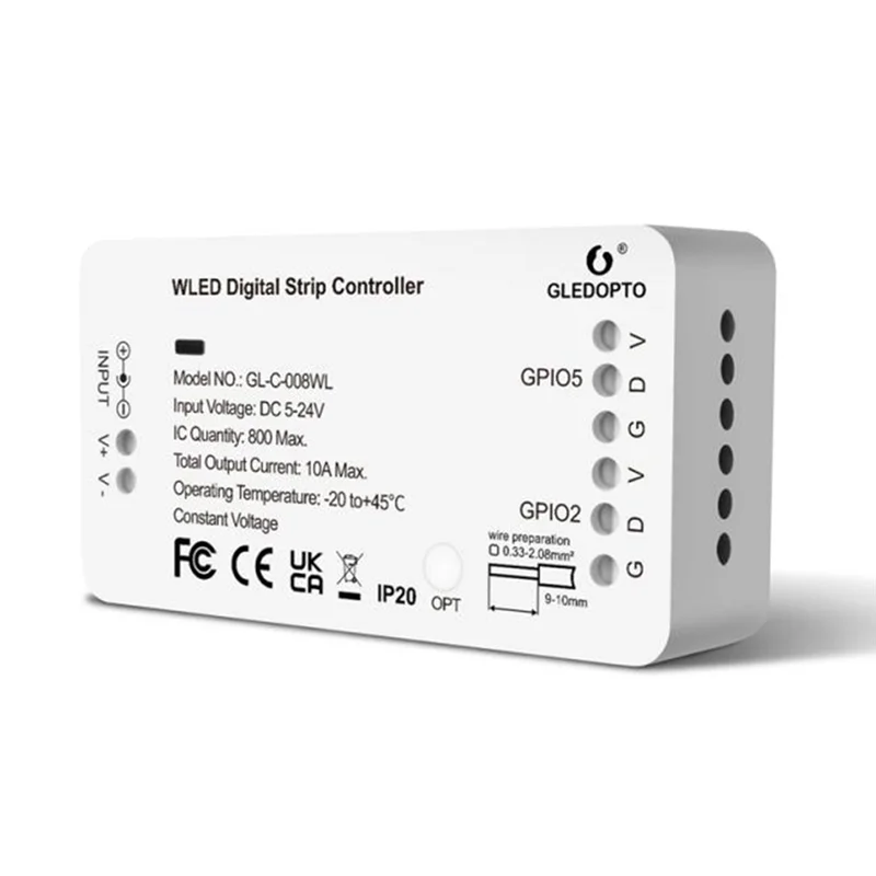 Контроллер цифровых лент A37T-WLED RGB RGBW поддерживает WS2811 SK6812 SM16703P WS2812B APP Web MQTT и управление Homeassistan, Durab (art.: 3920d09335bb1) - 3920d09335bb1