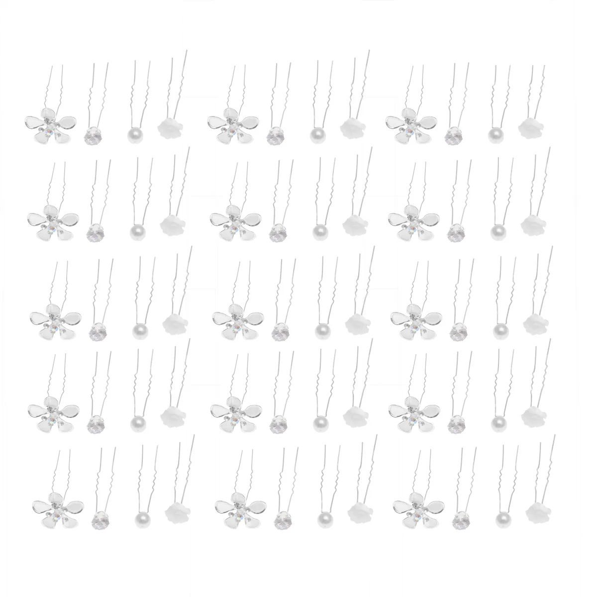 

80pcs Flower Hair Clips Rhinestone Hairpins Decorative Hair Claw Hair Accessories for Brides Performers 20pcs for Each