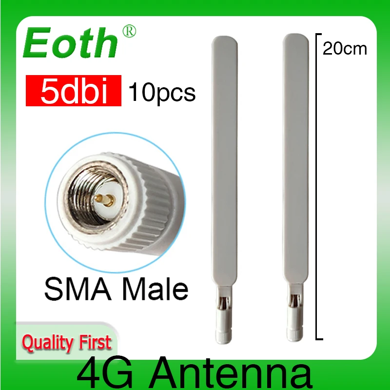 Eoth 10pcs 4G lte antenna 5dbi SMA Male Connector Plug antenne router external repeater wireless modem antene