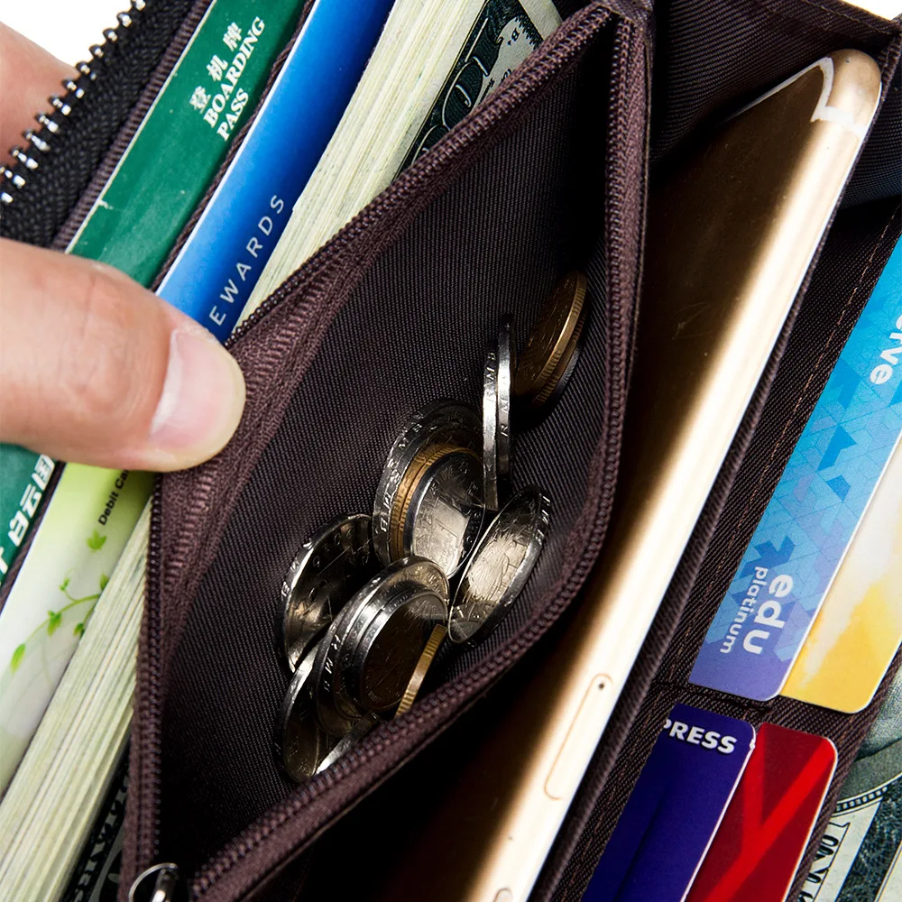 New Handmade Braided Long Women's Wallets with Genuine Leather, Fashionable Wallets with Large Capacity for Men and Women, Zippe