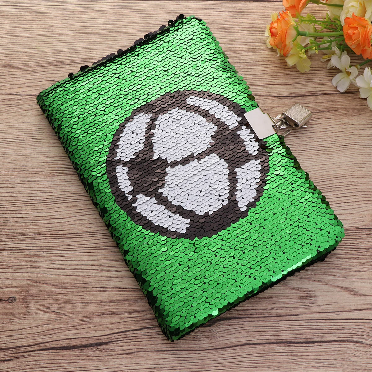 Notebook Lock Journal Diary Sequin Boys Girls Notepad Football Planner Key Kids Daily Girl Soccer Journals Student Writing images - 6