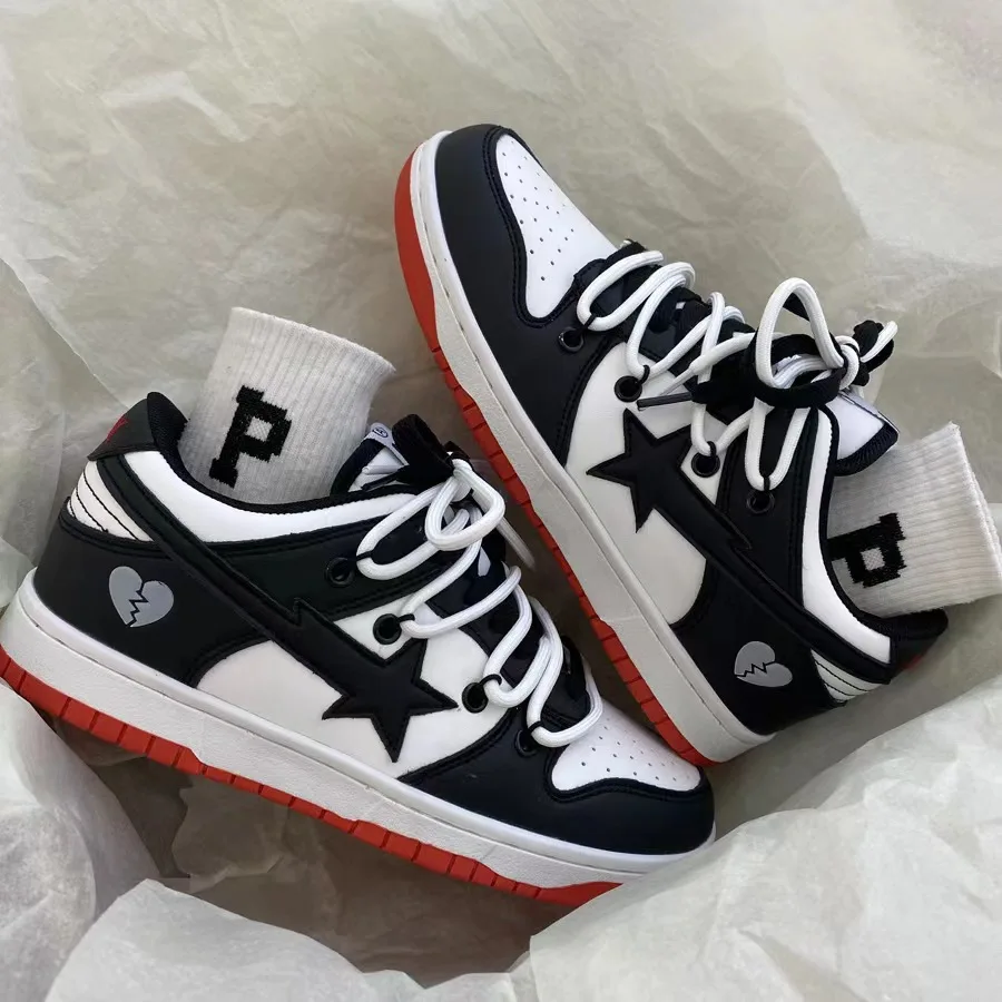 Women's Casual Sneakers Personalized Stars Running Sport Shoes Tennis Shoes Skateboard Shoe Trainers Skate Flat Walking Sneakers