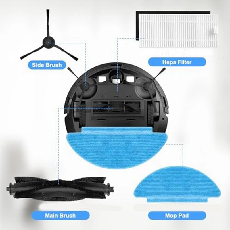 Сменный комплект из 12 шт. для Tikom L9000 Lubluelu SL60D Laresar L6 Nex робота-пылесоса HONITURE Q6 SE