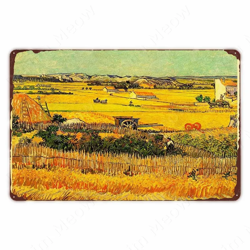 

Металлический плакат с картиной Ван Гога Denim Meow N515