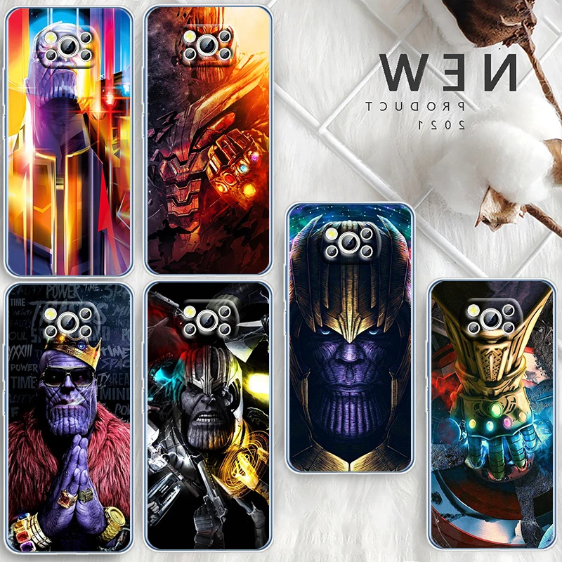 

Marvel Avengers Thanos For Xiaomi Redmi Note 10S 9 Civi Poco X4 X3 NFC F3 GT M4 M3 M2 X2 F2 Pro C3 5G Transparent Phone Case